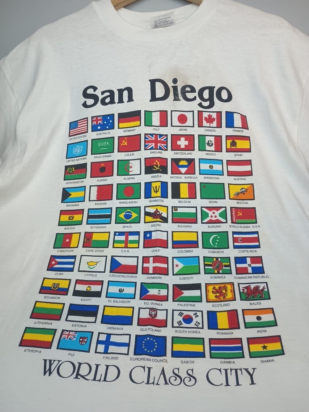 Vintage Single Stitch San Diego World Class City Short Sleeve Tee - White